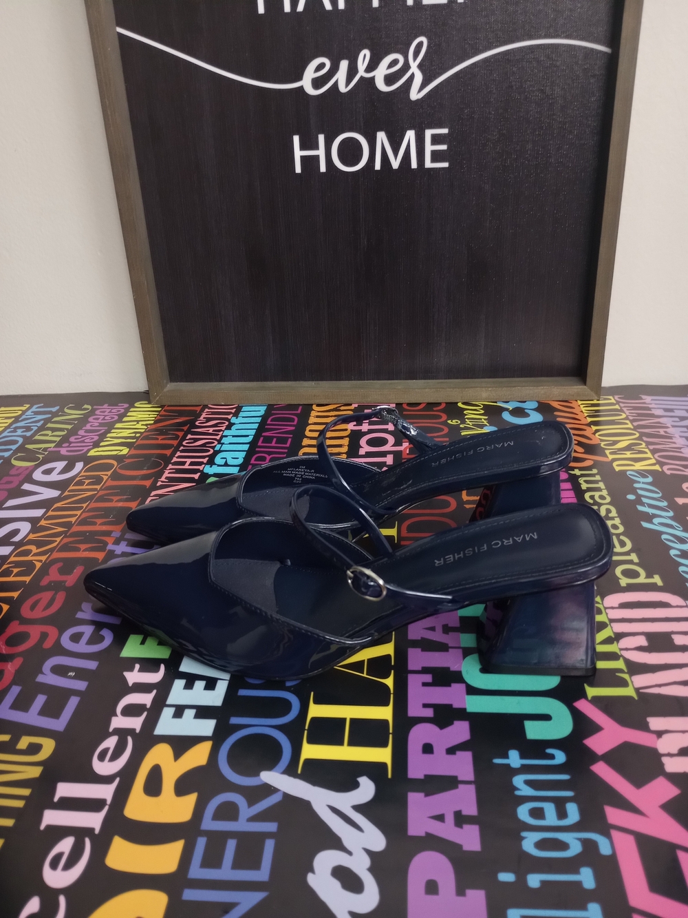Marc Fisher Navy💙 Blue Patent Pointed-Toe Mules! - Picture 3 of 5